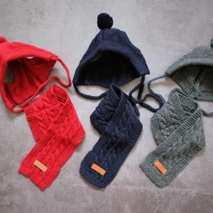 Cozy Pom Hat & Scarf Knit Set