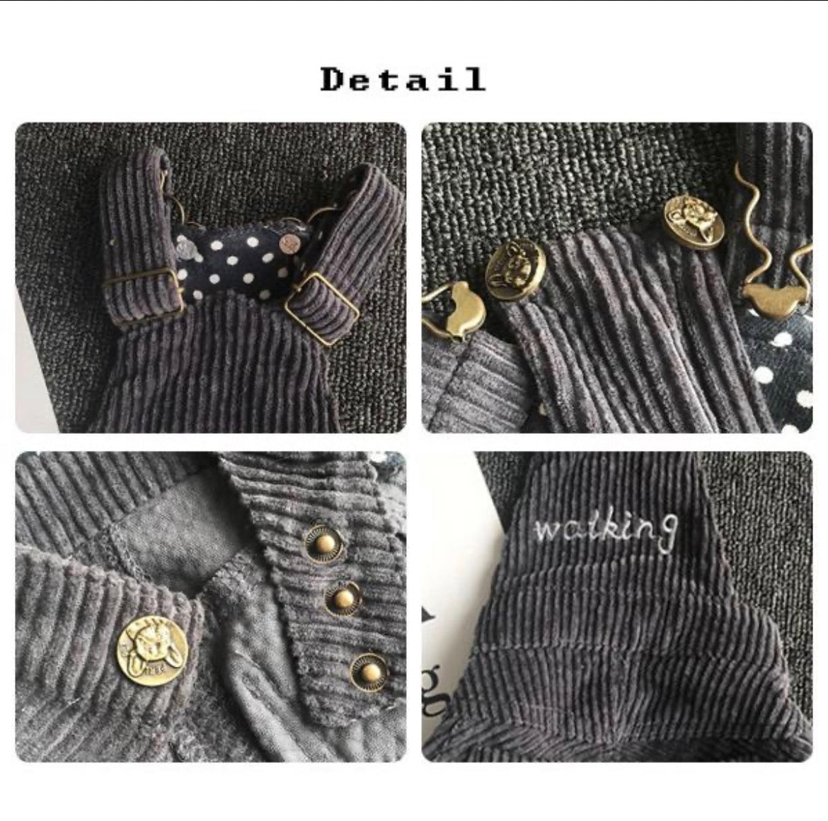 Corduroy Buckle Overalls