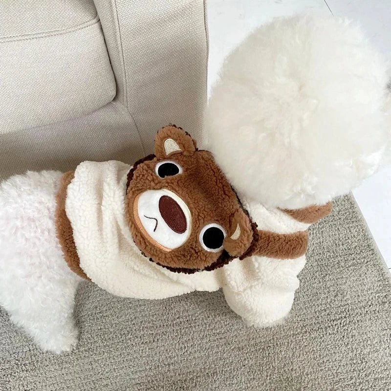 Warm Winter Clothes with Bear Backpack Clothes