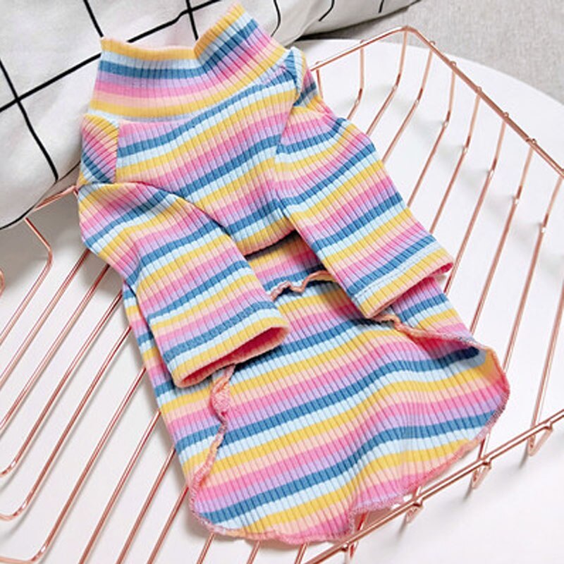 Multi-colored Striped Turtleneck