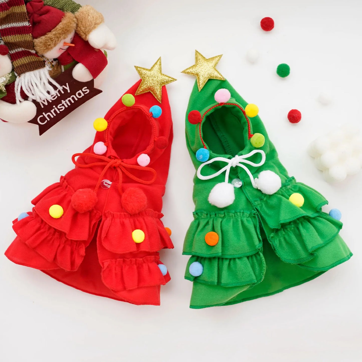 Twinkle Tree Pup Costume Holiday Christmas Tree Hooded Dress
