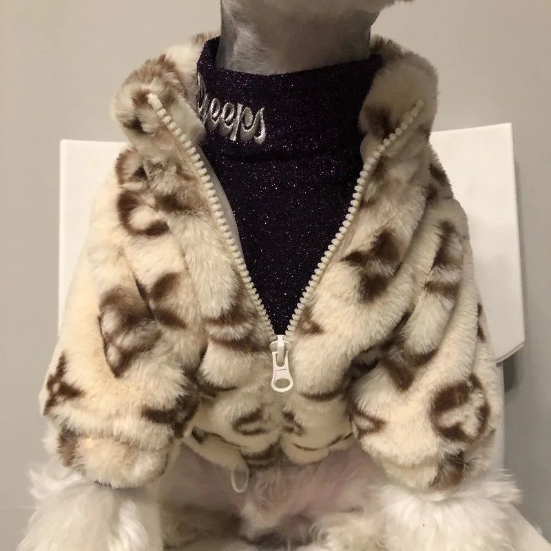 Chewy Vuitton Plush Luxury Zip Jacket