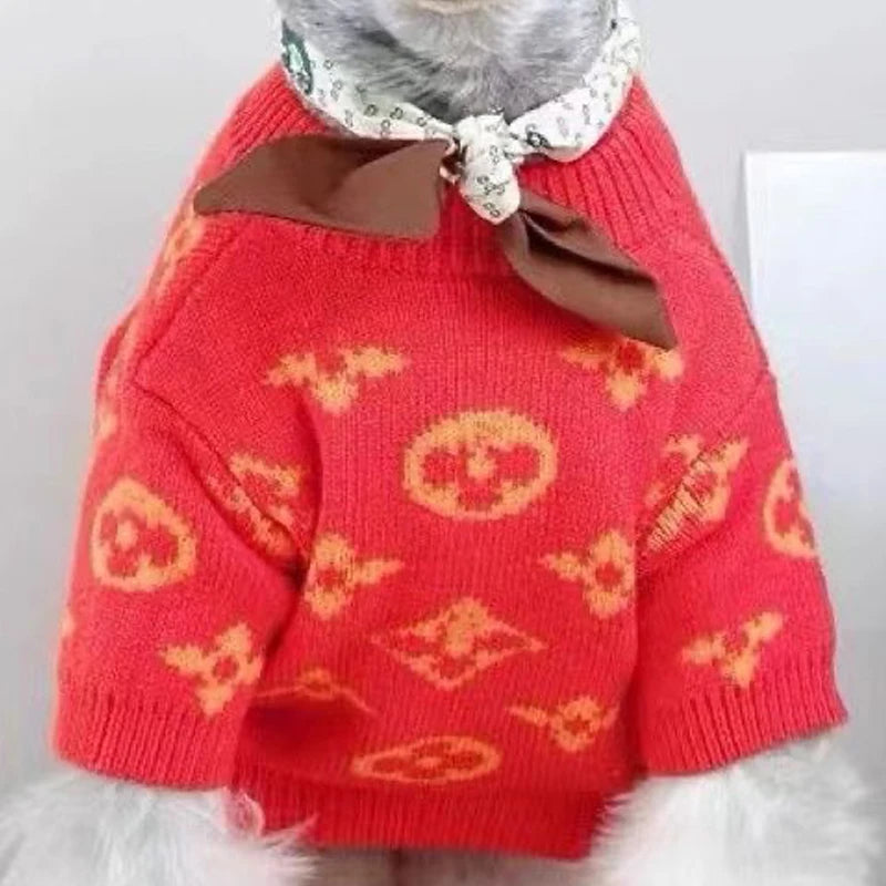 Chewy Vuiton Monogram Cozy Knit Sweater