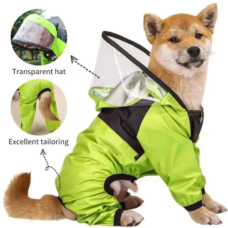 T.D.F Ultimate Waterproof Dog Raincoat Jumpsuit