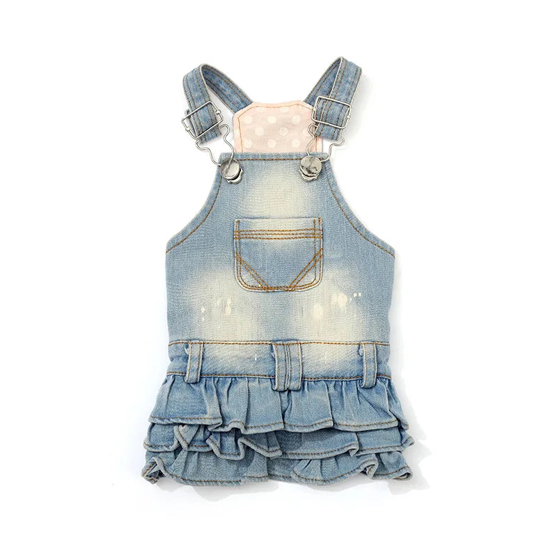 Denim Strap puffy Skirt & Denim Strap Overall