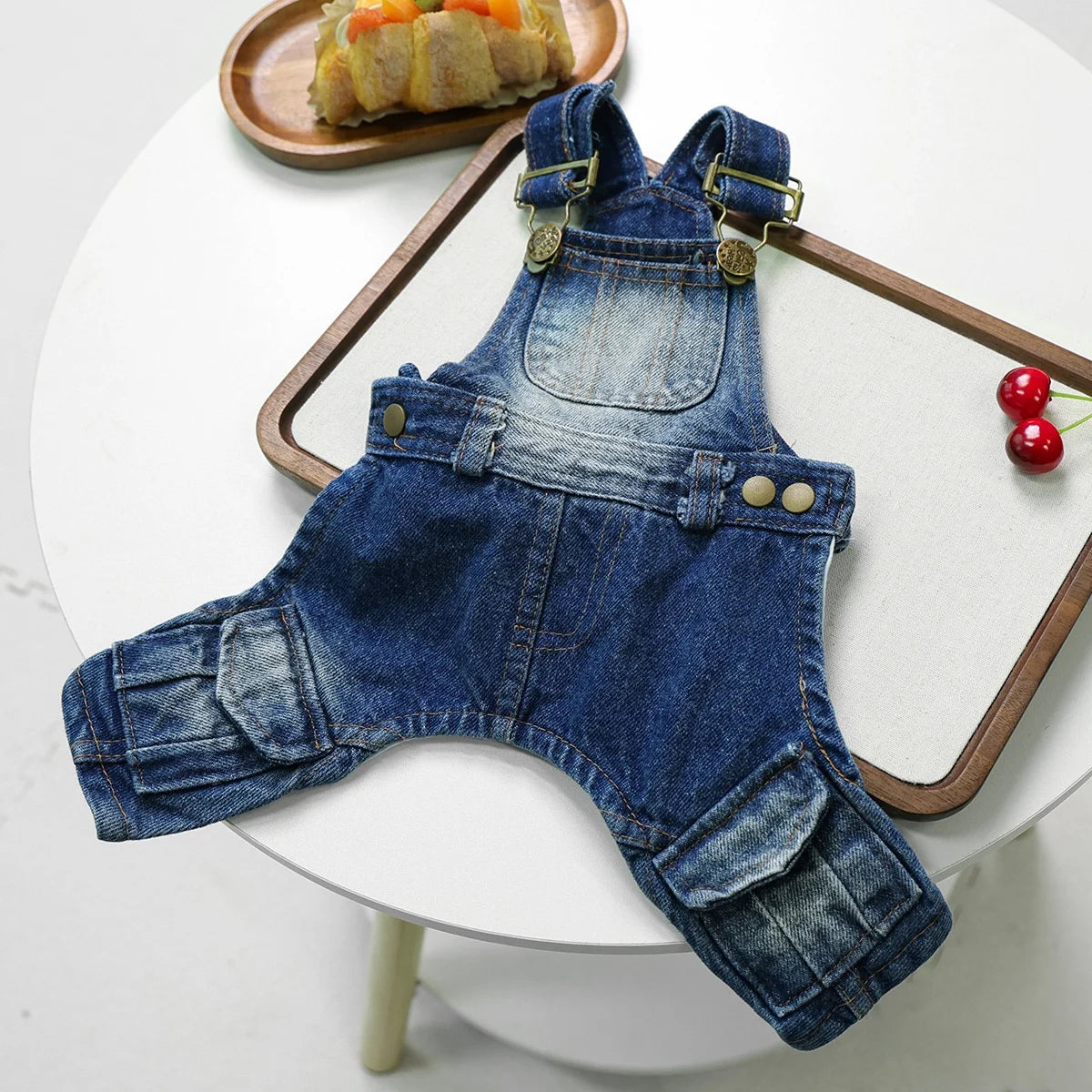 Vintage Blue Denim Washed Overalls