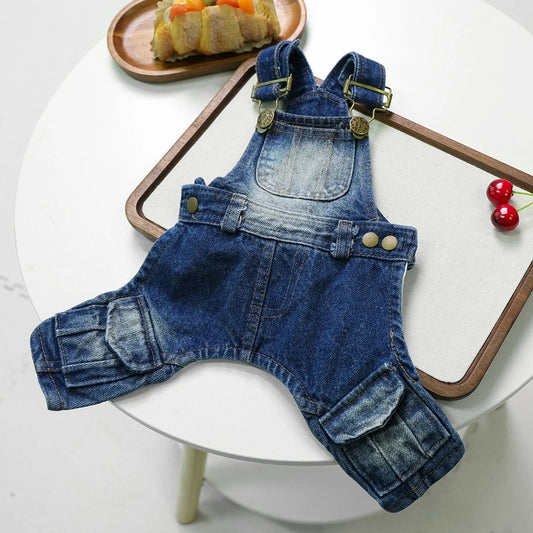 Vintage Blue Denim Washed Overalls