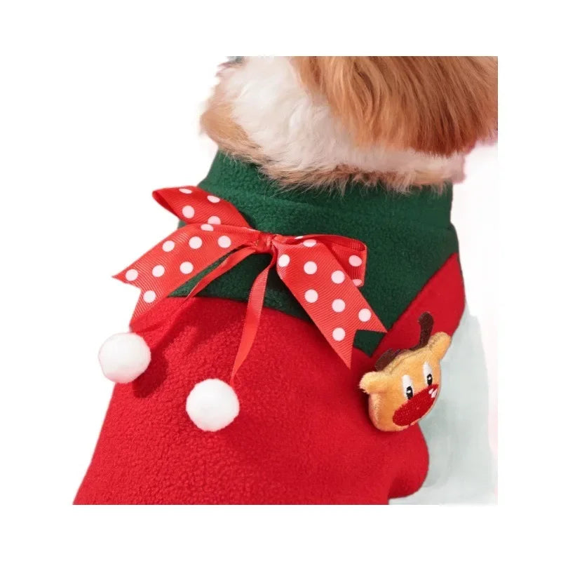 Santa Claus & Reindeer Holiday Cozy Christmas dress