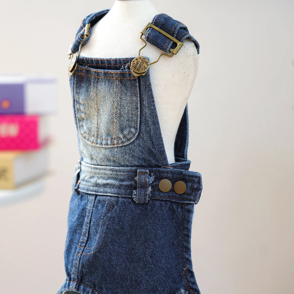 Vintage Blue Denim Washed Overalls