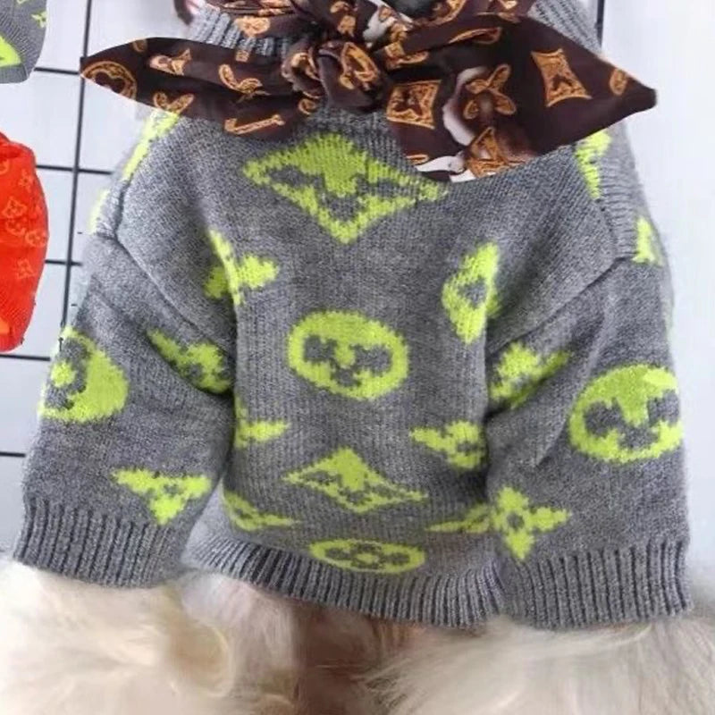 Chewy Vuiton Monogram Cozy Knit Sweater